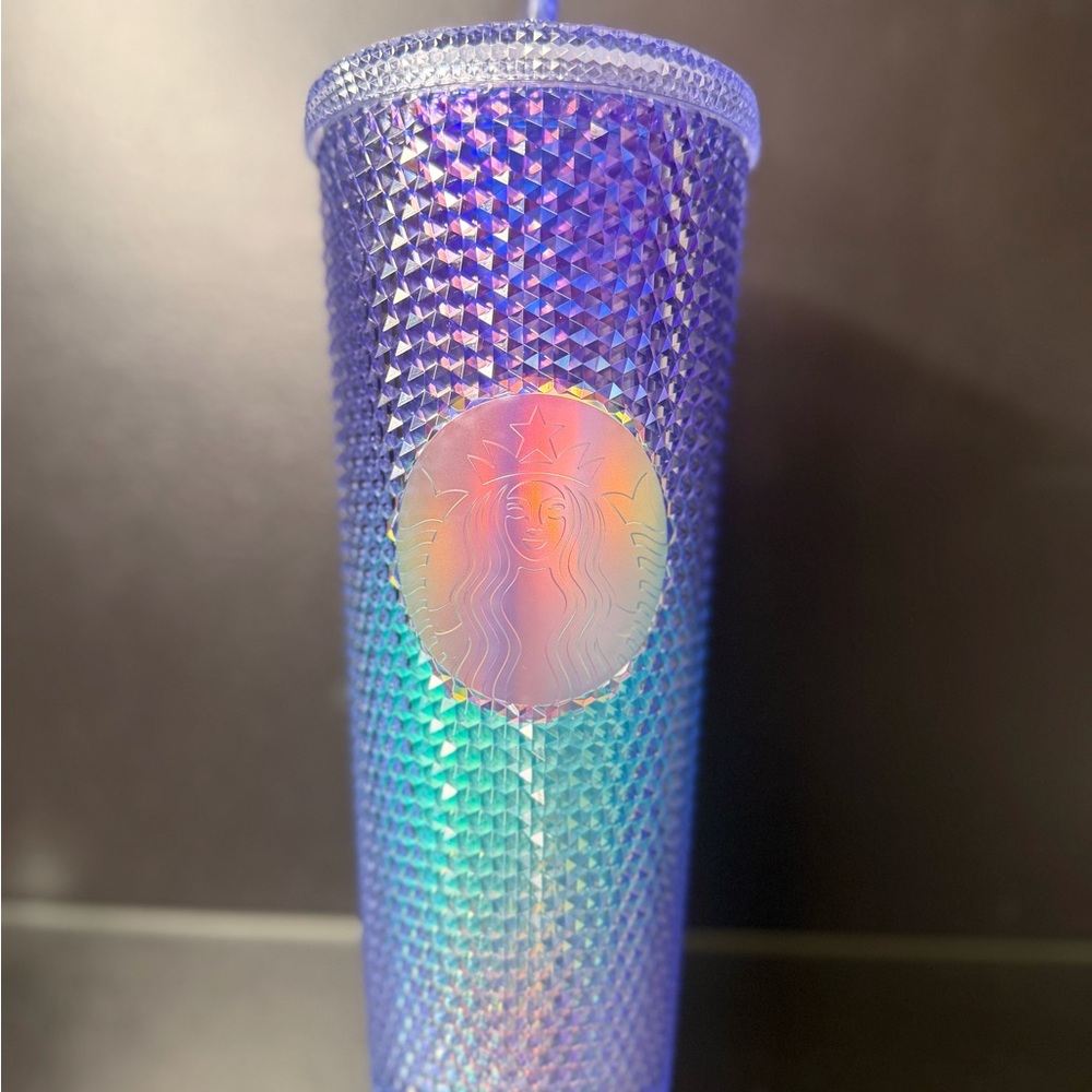 Starbucks Iridescent Purple-to-Teal Studded Tumbler